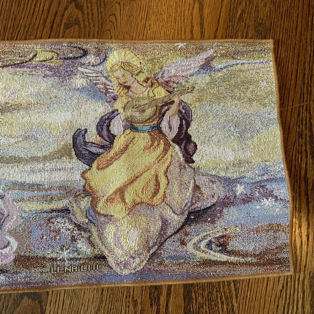 Table Expressions Lena Liu Angel Tapestry Table Runner Gold 37.5‎ X 12.5
